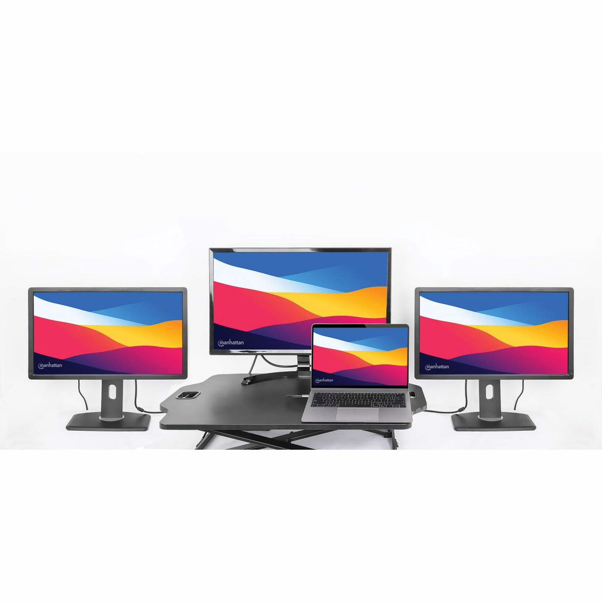 Manhattan Docking Station USB-C 11 en 1 con MST para tres monitores Laptop Alámbrico USB 3.2 Gen 1 (3.1 Gen 1) Type-C 3 1