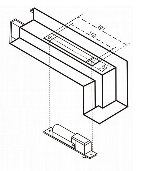 Axceze AX-E120LSOT cerradura electromecánica, A prueba de fallas, Montaje en superficie, Horizontal