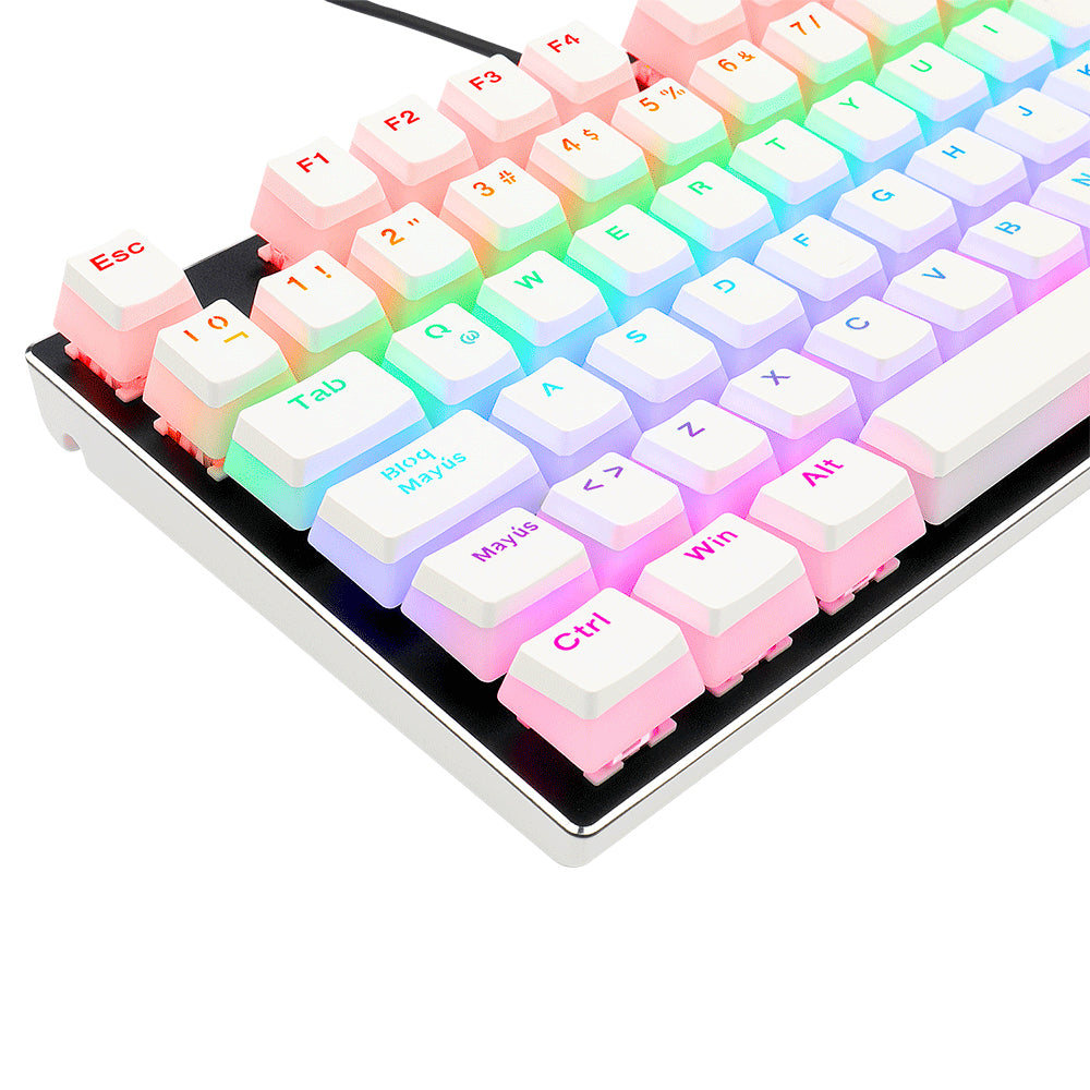REDRAGON A130W-SP SCARAB WHITE, Keycaps de PBT tipo Pudding Blancas, Cubierta de teclado, Polibutileno tereftalato (PBT)