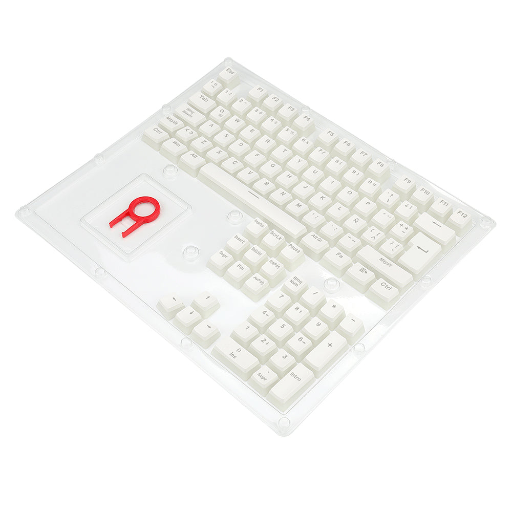 REDRAGON A130W-SP SCARAB WHITE, Keycaps de PBT tipo Pudding Blancas, Cubierta de teclado, Polibutileno tereftalato (PBT)