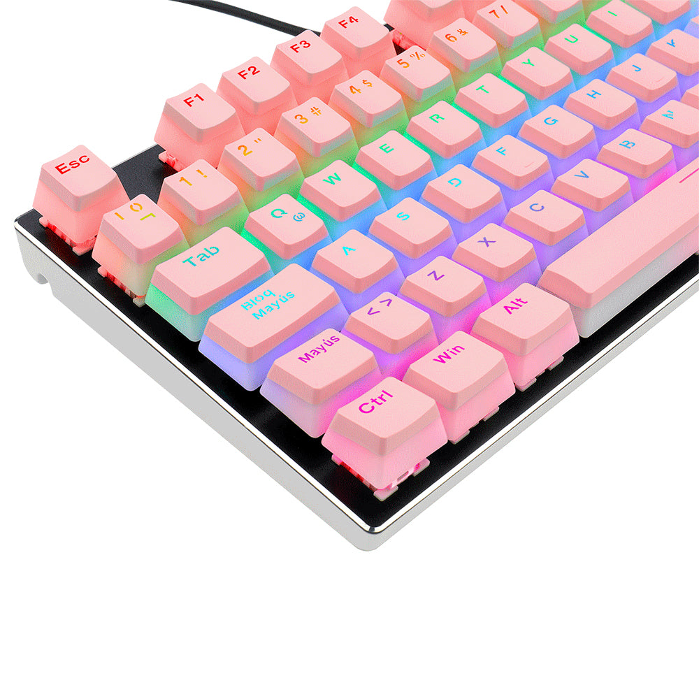 REDRAGON A130P-SP SCARAB PINK, Keycaps de PBT tipo Pudding color Rosa, Cubierta de teclado, Polibutileno tereftalato (PB