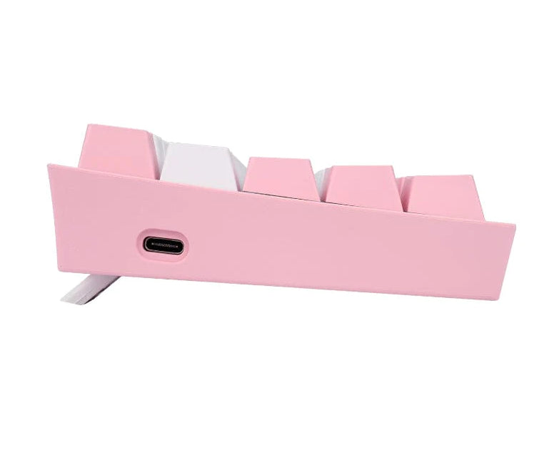 REDRAGON K616-RGB WP FIZZ PRO, Teclado Mecánico multiconexion Blanco y Rosa, Inalámbrico y alámbrico, USB + RF Wireless