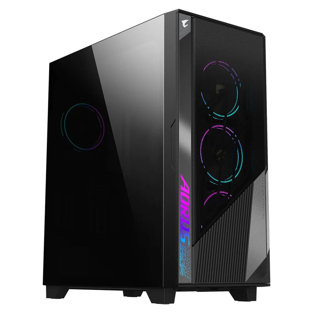 GIGABYTE GB-AC500G ST carcasas ordenador Vidrio, Plástico, Acero Midi Tower PC Negro