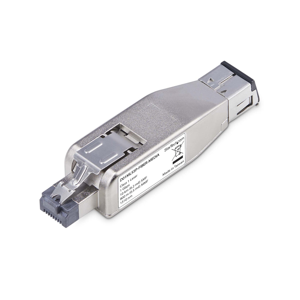 StarTech.com Dongle Conversor de Medios de Fibra Óptica Gigabit a Ethernet RJ45 - Alimentado por PoE - Monomodo 10km - M