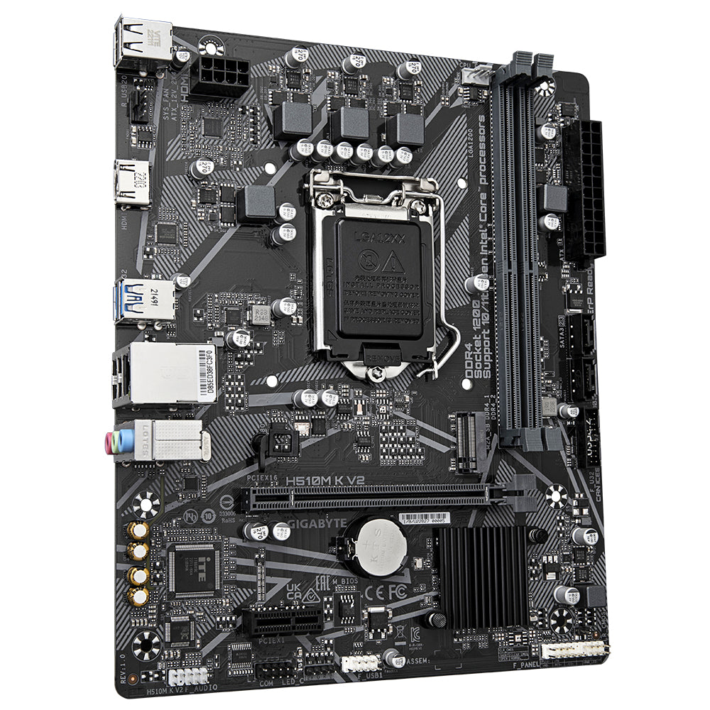 GIGABYTE H510M K V2 Placa base - Compatible con procesadores Intel Core 11th CPUs, up to 3200MHz DDR4, 1xPCIe 3.0 M.2, G