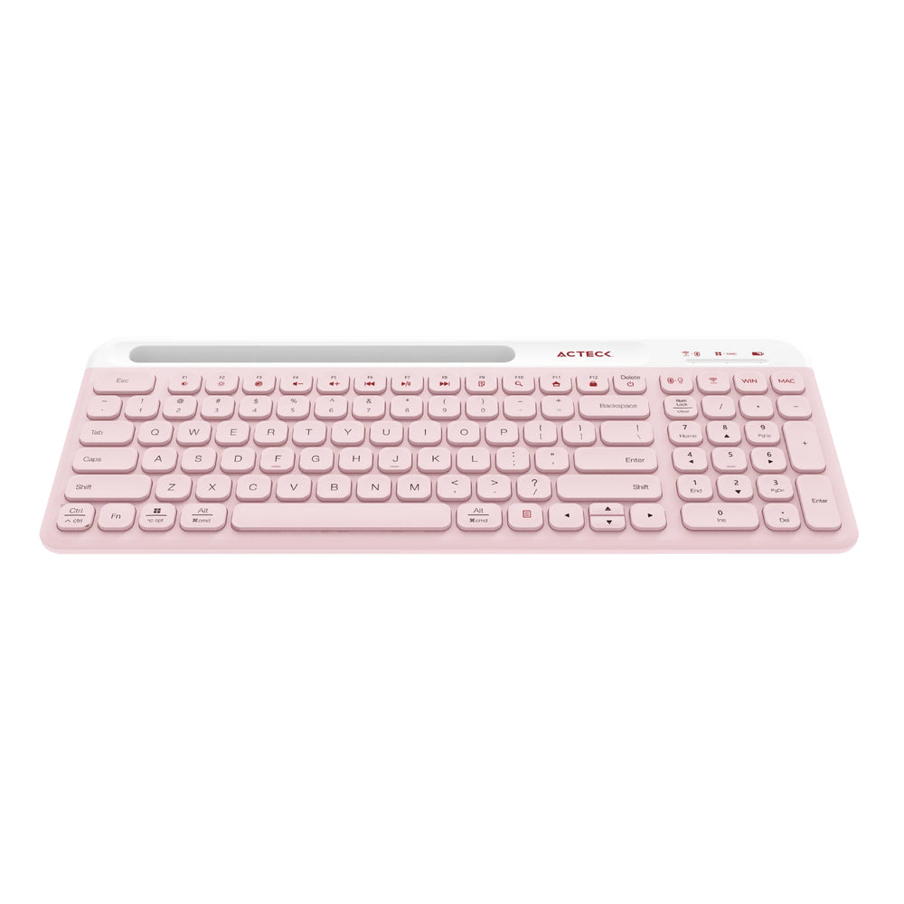 Acteck Creator Virtuos Silk MK720 teclado Ratón incluido Universal Bluetooth Español Rosa, Blanco