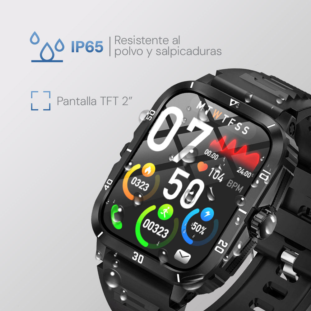 STF ST-W49759 reloj inteligente y deportivo 5.11 cm (2.01") TFT Digital 240 x 296 Pixeles Pantalla táctil Negro