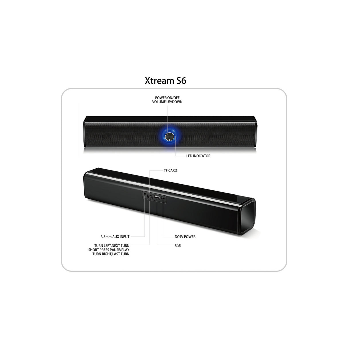 USB SOUND BAR SPEAKER 5WX2