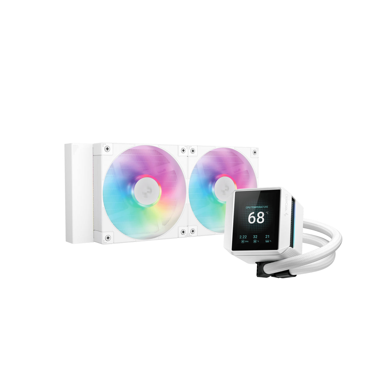 DeepCool Mystique 240 WH ARGB sistemas de refrigeración para ordenadores Procesador 12 mm 72,04 cfm 3,48 mmH2O