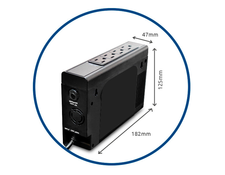 CDP Li-504 500VA/250W UPS 4 Salidas, Puerto USB A, UPS compacta con Bateria de Litio, 120 Vac UPS 0,5 kVA 250 W Seno 90 V