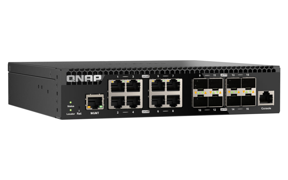 QNAP Switch QSW-M3216R-8S8T-US, 16 Puertos, 8 SFP 10GbE, 8x 10GbE RJ45