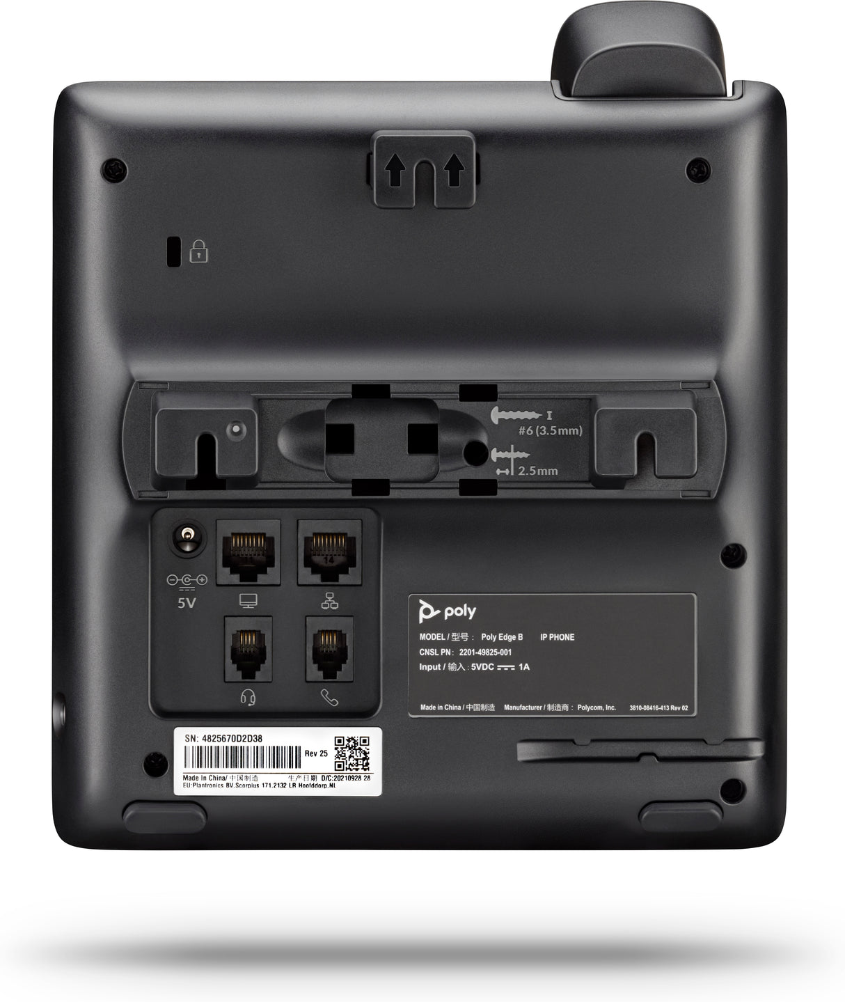 HP Poly Teléfono Poly Edge B10 IP con fuente de alimentación PRC LCD