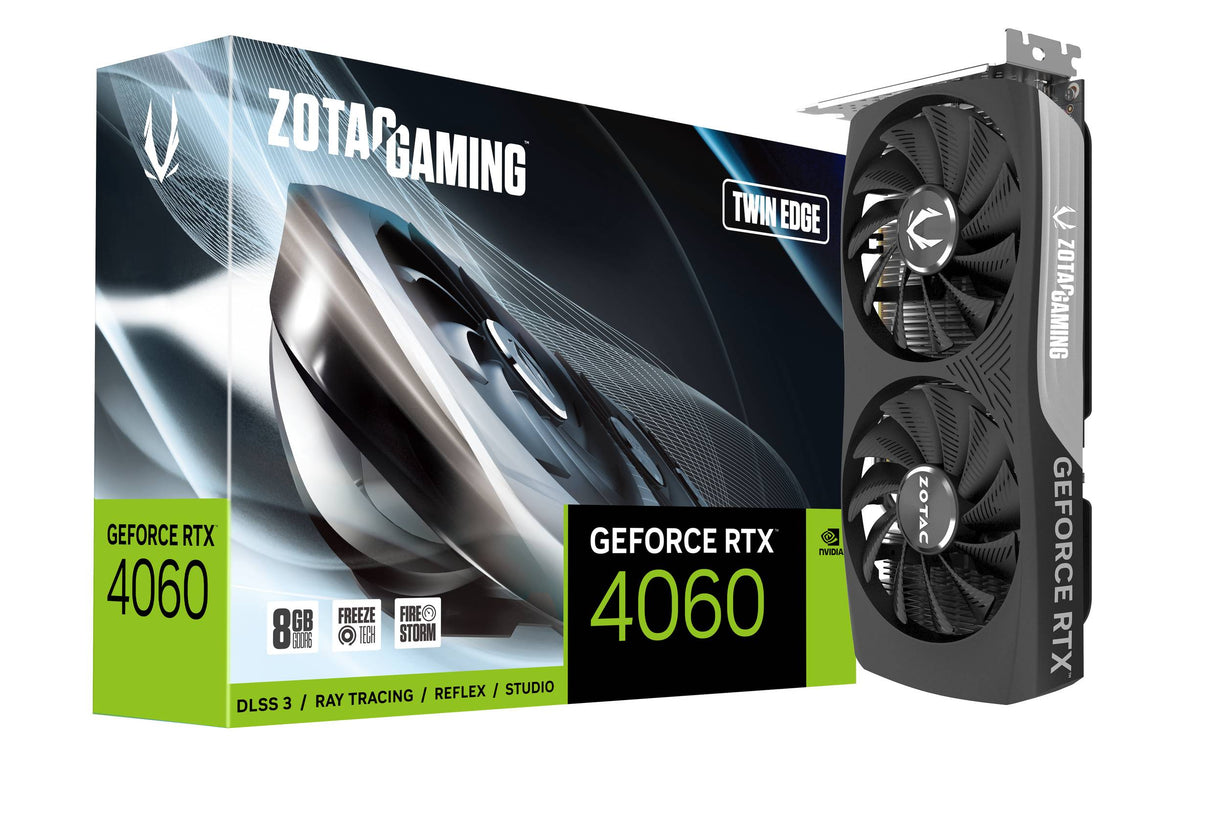 Zotac GAMING GeForce RTX 4060 Twin Edge NVIDIA 8 GB GDDR6, 128 Bit, 7680 x 4320 Pixeles, PCI Express x8 4.0