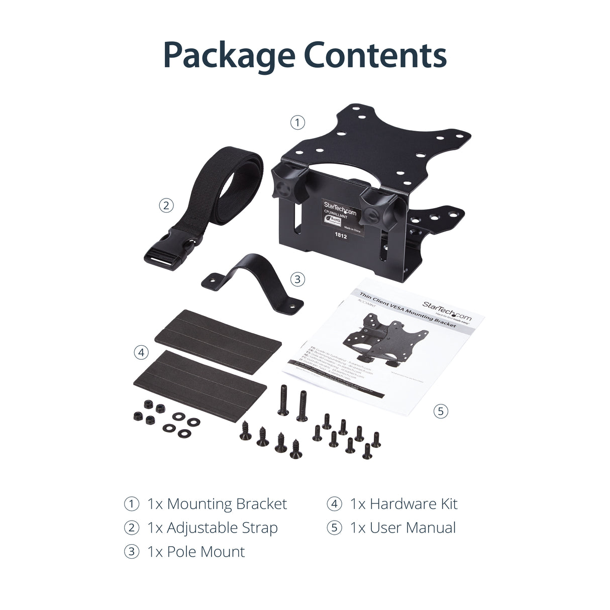 StarTech.com Soporte de Montaje VESA para Clientes Delgados - Caja VESA para Thin Clients - Soporte para Clientes Ligeros soportes para cpu Peana para monitor Escritorio pequeño 5 kg 75 x 75,100 x 100 mm