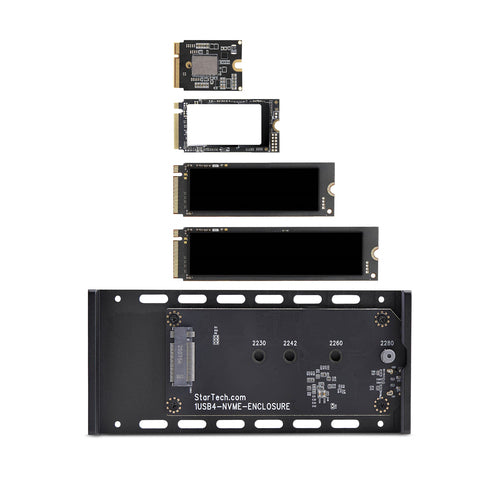 StarTech.com Caja USB4 NVMe M.2 - 40Gbps - Caja USB Tipo C para SSD - Caja Thunderbolt para SSD NVMe - Caja Externa para