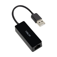 Adaptador ACTECK USB A a Ethernet RJ45 Shift Plus AE420 para Red Hasta 100 Mbps Macho a Hembra Advanced Series Negro