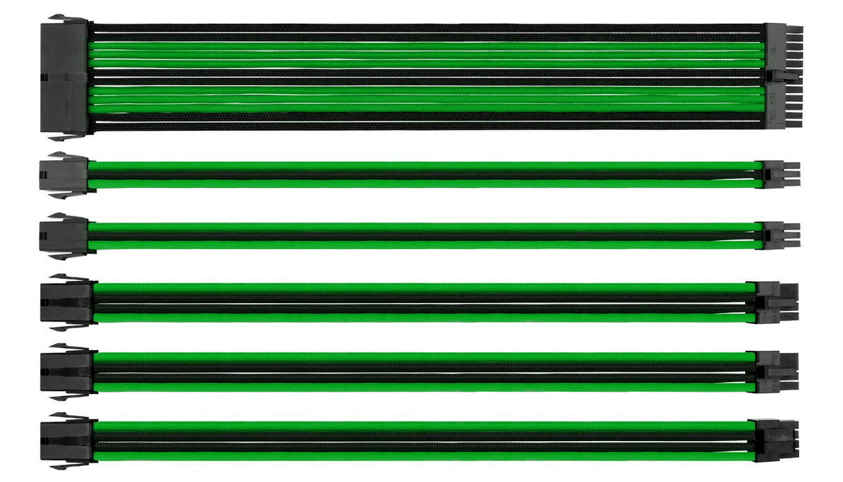 Kit Extensión Cable Eagle Warrior PSU Verde, 30cm, Conector Macho-Hembra