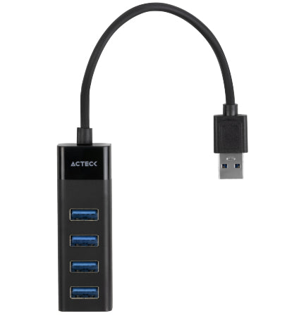 ACTECK Hub USB AC-934664, 4 Puertos USB 3.0, Compatible con Windows y Mac