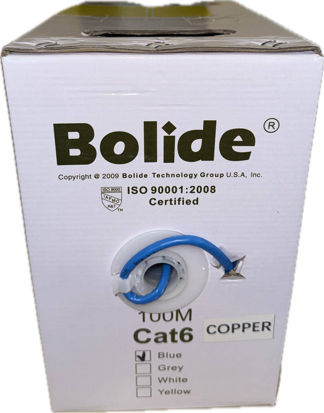 Cable de red Bolide BP0033/CAT6/CMX-100, 100 m, Cat6, Azul, 100% Cobre
