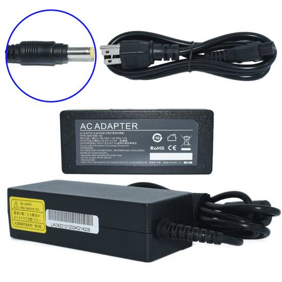 Cargador de Laptop 65W AC-HP Punta Amarilla Compatible con HP, Dell y Lenovo