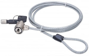 Manhattan Candado para portátil (Kensington) con 2 llaves, compatible con ranura Kensington estándar, cable de 1,5 m, antirrobo, cable de acero con funda PVC transparente, garantía de por vida Cable Plata Portátil 2 llaves PVC, Acero