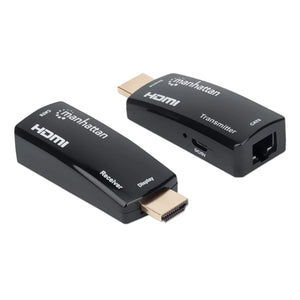 Manhattan Kit extensor HDMI compacto 1080p@60 Hz por Ethernet, extiende la señal hasta 60 m mediante