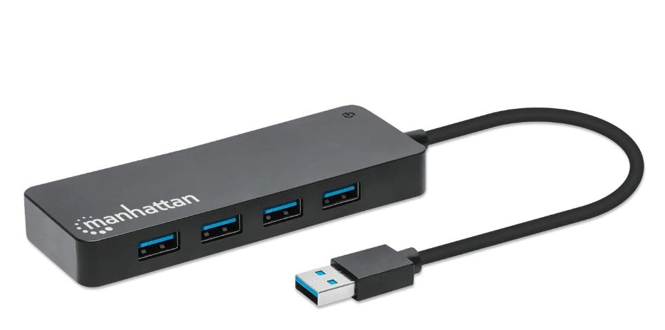 Manhattan HUB 168403, Producto Empresarial, Conexión USB, 4 Puertos USB 3.0