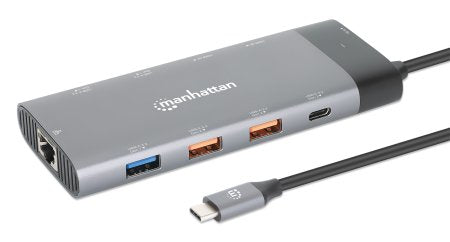 MANHATTAN Docking USB-C 130714, 4 Puertos USB, Soporte 4K, Conexión Rápida