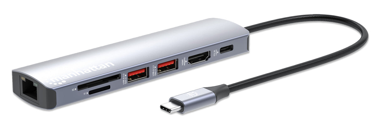 MANHATTAN Docking USB-C 153966, 4 Puertos USB, Soporte 4K, Conexión Rápida