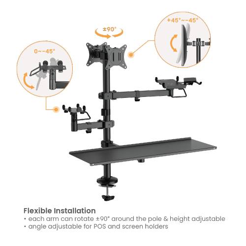 KENSINGTON Soporte para Monitor PMM-02LD, Ajustable 360°, Soporta 10 kg, Compatible con VESA