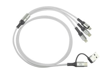 Cable de Carga Multipuerto Easy Line EL-994329 USB-A/C, MicroUSB, Lightning 1.2m