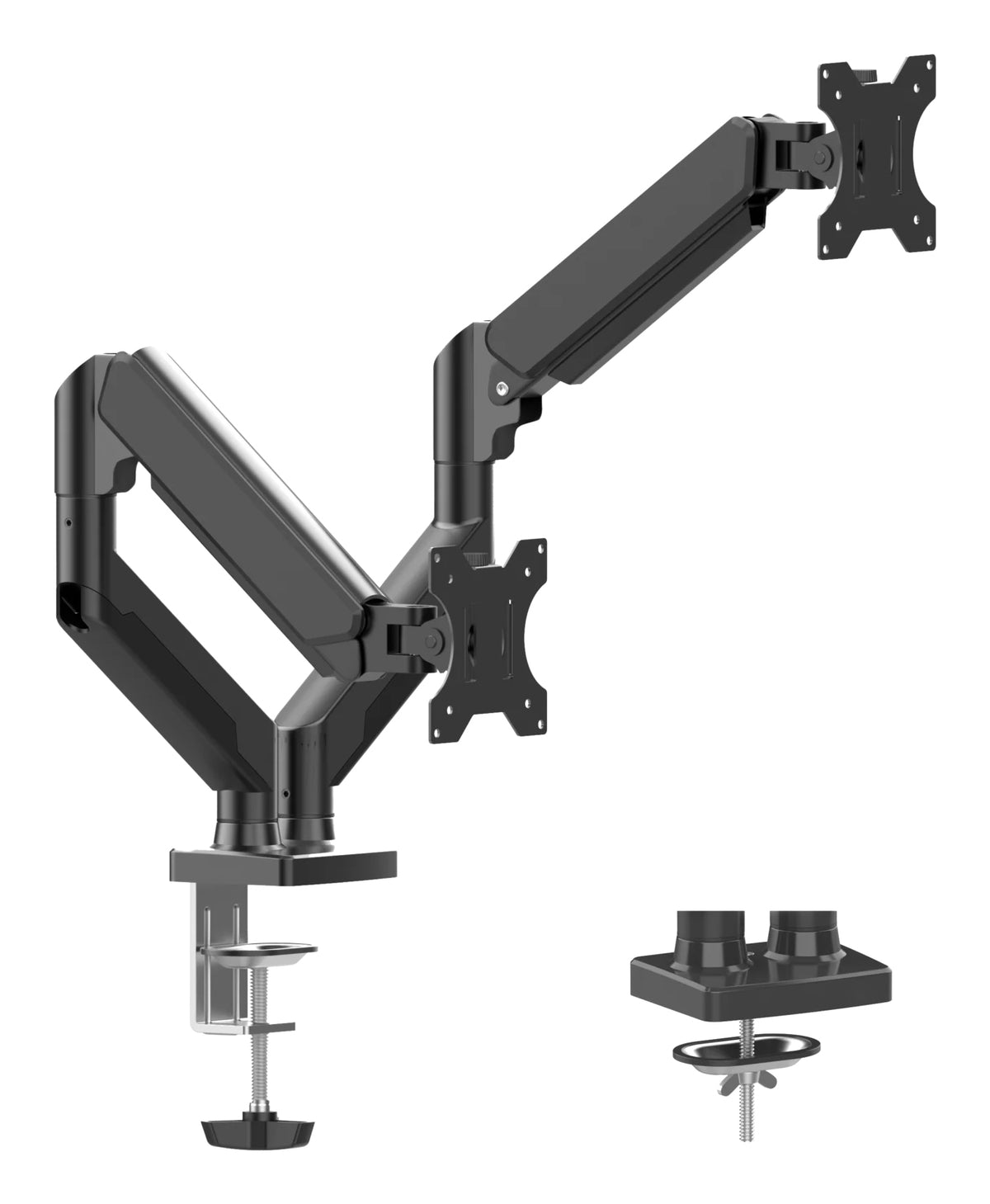 NA-0214 - SOPORTE P/MONITOR NACEB (NA-0214) 2 MONITORES, ARTICULADO, 10"-32", 10KG, VESA, NEGRO