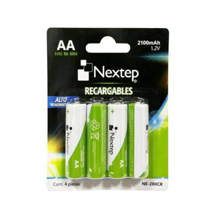 NE-280CR - PILAS NEXTEP AA RECARGABLES HR6 NIMH 1.2V C/4 PIEZAS 2100MAH