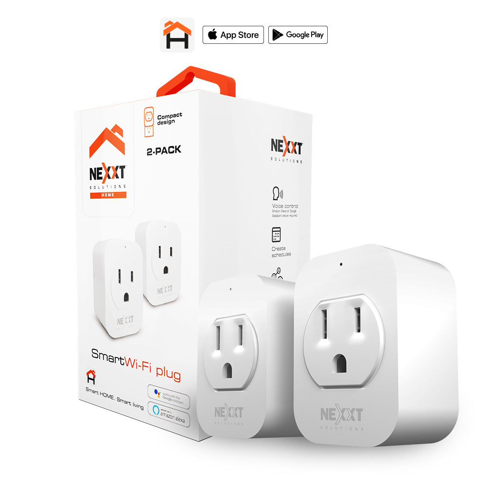 AHIWPSO4U12PK - Nexxt - Solutions Connectivity - 1 Outlet 2 Pack - Wi-Fi - 1 Toma corriente - Compatible con Amazon Alexa y Google Assistant - 50/60Hz - 1250W de potencia máxima