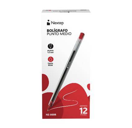 Nextep Bolígrafo NE-060R, Producto Empresarial, Diseño Ergonómico, Tinta de Secado Rápido