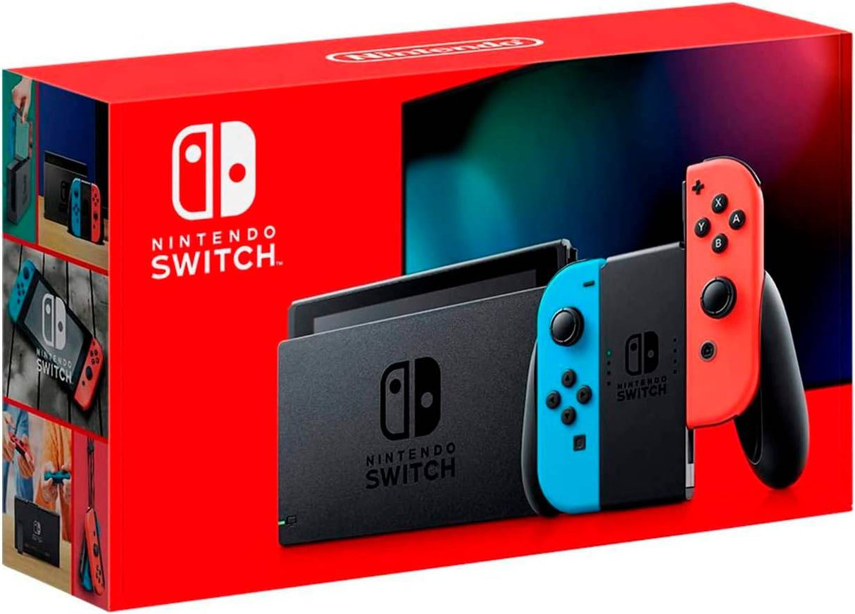 Nintendo Switch V2 2019 videoconsola portátil 15.8 cm (6.2") 32 GB Pantalla táctil Wifi Negro, Azul, Rojo, Analógico/Digital, Almohadilla D, Botones