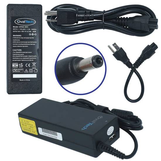 Ovaltech Adaptador Para Computadora Portátil OTAC-E51, 19V/4.74A, USB