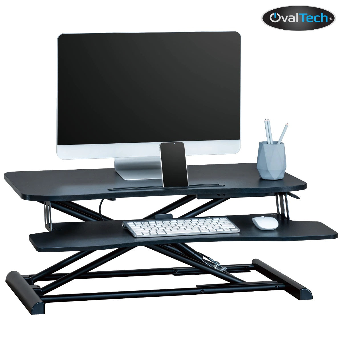 Ovaltech Estación De Trabajo De Pie Y Sentado OVDESK-800MM, Altura Ajustable 800mm, Diseño Ergonomico