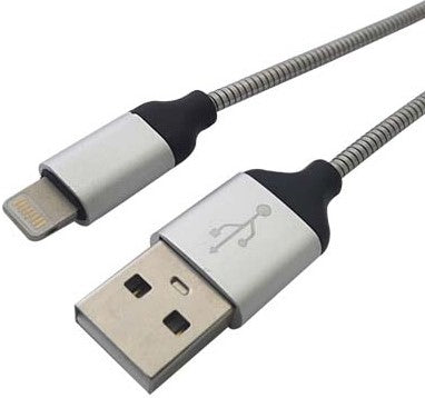 Cable USB BROBOTIX Lightning, Acero, Carga Rápida 161219, Negro