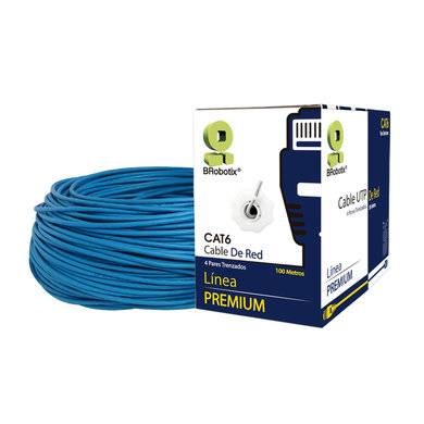 Brobotix Bobina CAT6 UTP 100 m CCA, Color Azul, Ideal Para Interiores