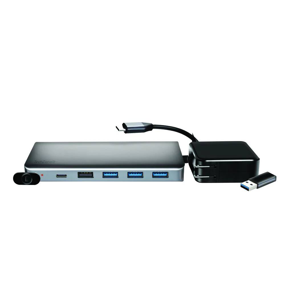 TECHZONE Docking Station TZDSC02, 4 Puertos USB, Conexión HDMI, Soporte 4K