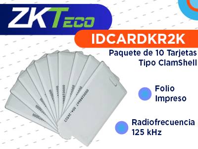 ZK TECO Tarjetas RFID IDCARDKR2K, Compatible con Lectores, 13.56 MHz, 1K Bytes
