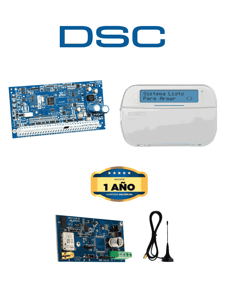 DSC NEO-LCD-LE4050M Actualización, 32 Zonas, Teclado HS2LCDN, Conectividad IP