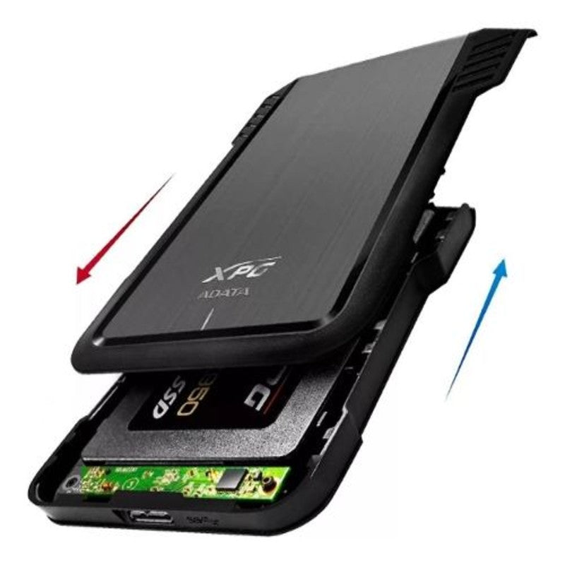 Carcasa Adata Para Ssd/D.D 2.5" Negro Usb 3.1 Aex500U3-Cbk