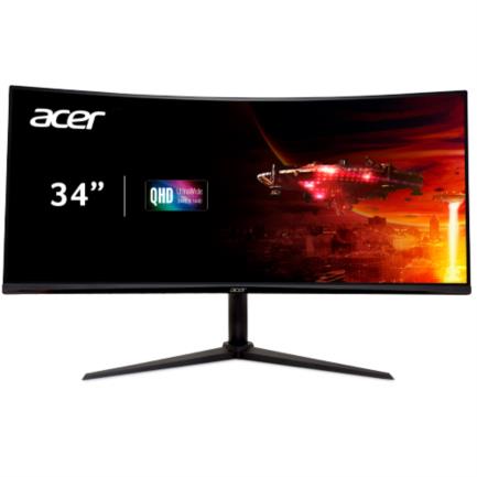 Monitor Acer Gamer Curvo Nitro XZ342CU V3 34" UHD 3440x1440 100Hz DP 180Hz AMD FreeSync 1ms HDMIx2 DP con Cable HDMI y DP