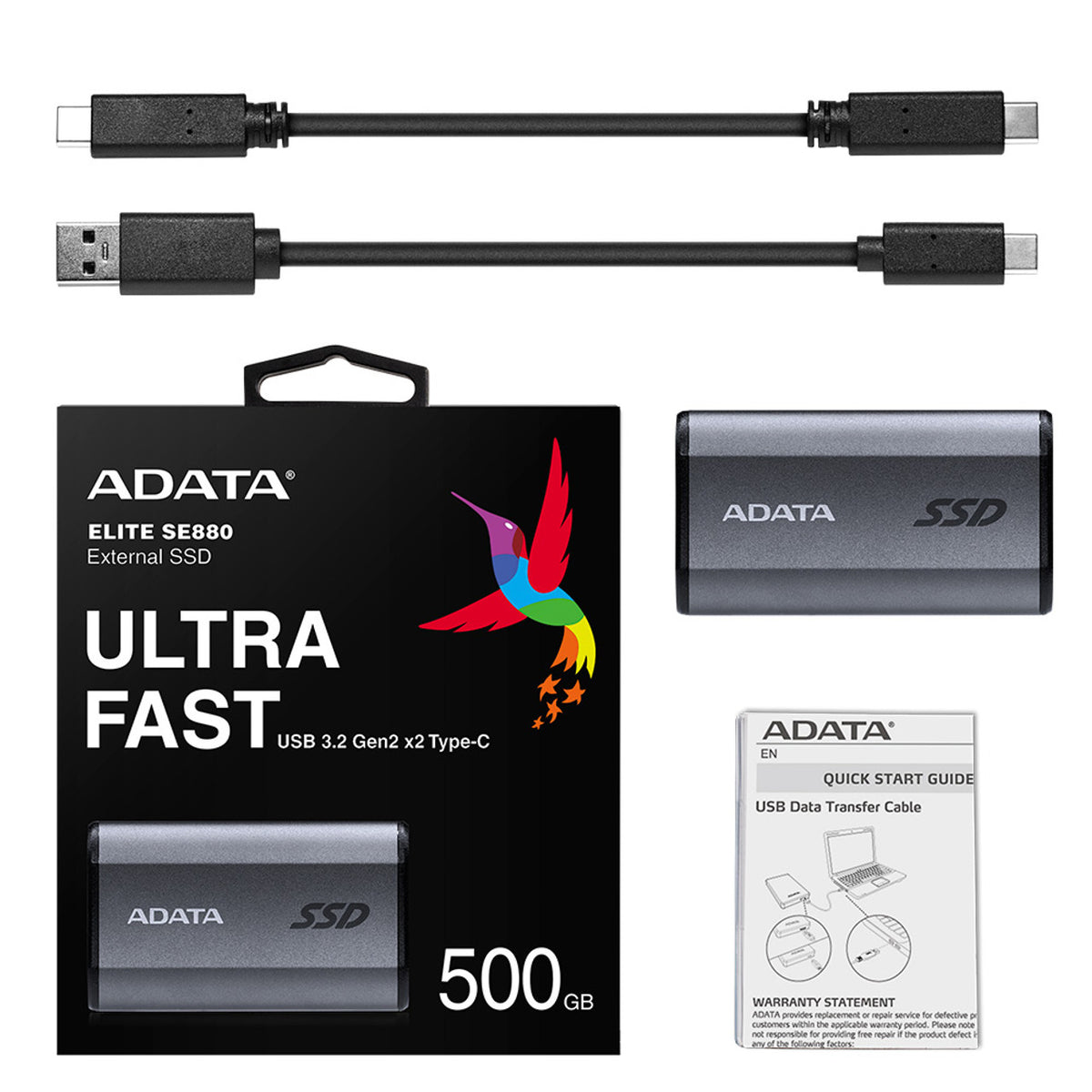 AELI-SE880-500GCGY - ADATA SE880 Unidades externas de estado sólido 500 GB 2000 MB/s USB Tipo C