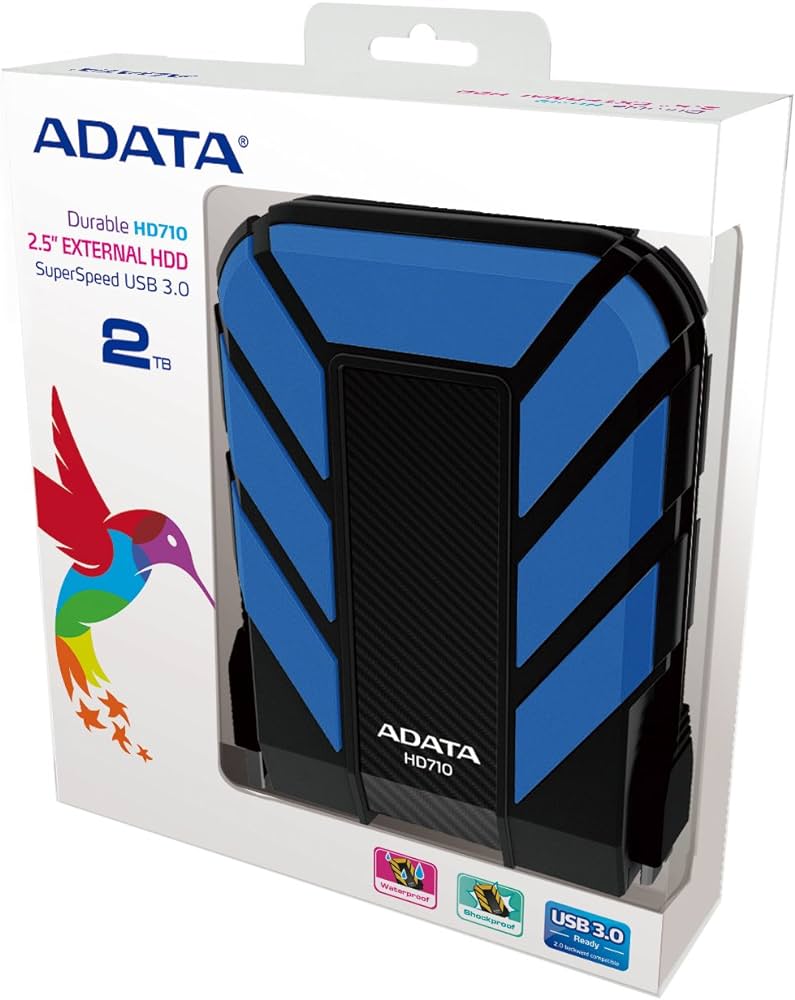 ADATA Disco Duro Externo 2TB AHD710-2TU3-CBL, USB 3.1, 2.5", Azul