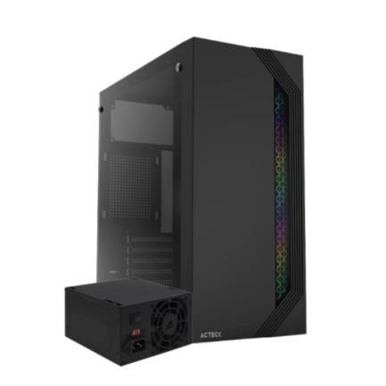 Gabinete Acteck Viken GM434, Midi-Tower, ATX/Micro-ATX/Mini-ITX, USB 2.0, con Fuente de 500W, sin Ventiladores Instalados, Negro