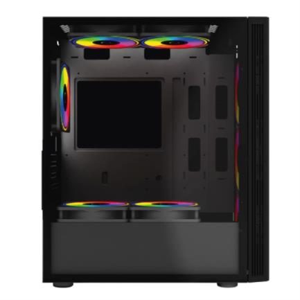 Gabinete Gamer Media Torre DragonflyII GM740 ATX, Panel Cristal, Negro, 4 Ventiladores, USB 3.0