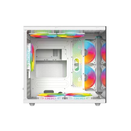 Gabinete Mini-Tower ITX/Micro-ATX Balam Rush Tank Pro Evo GM955 Blanco RGB 3 Ventiladores ARGB
